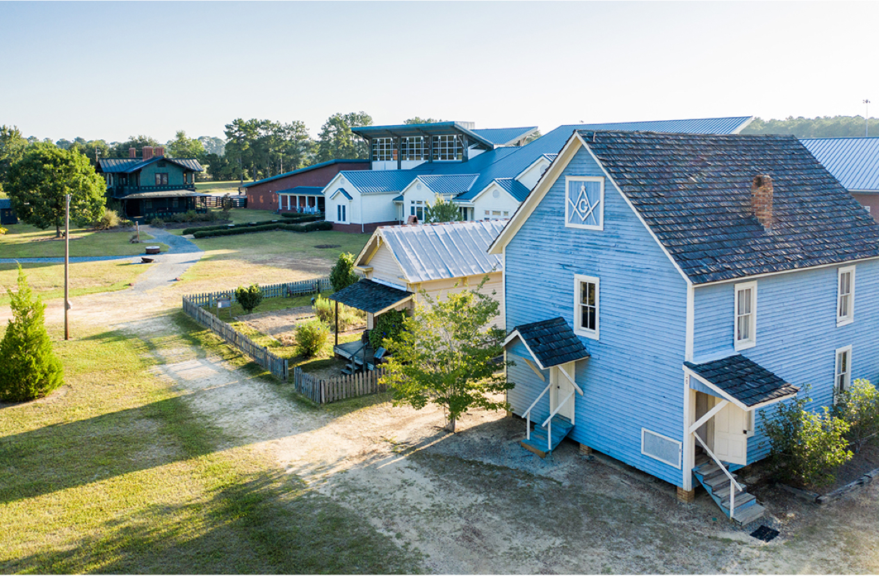 blue building at the georgia museum of agriculture