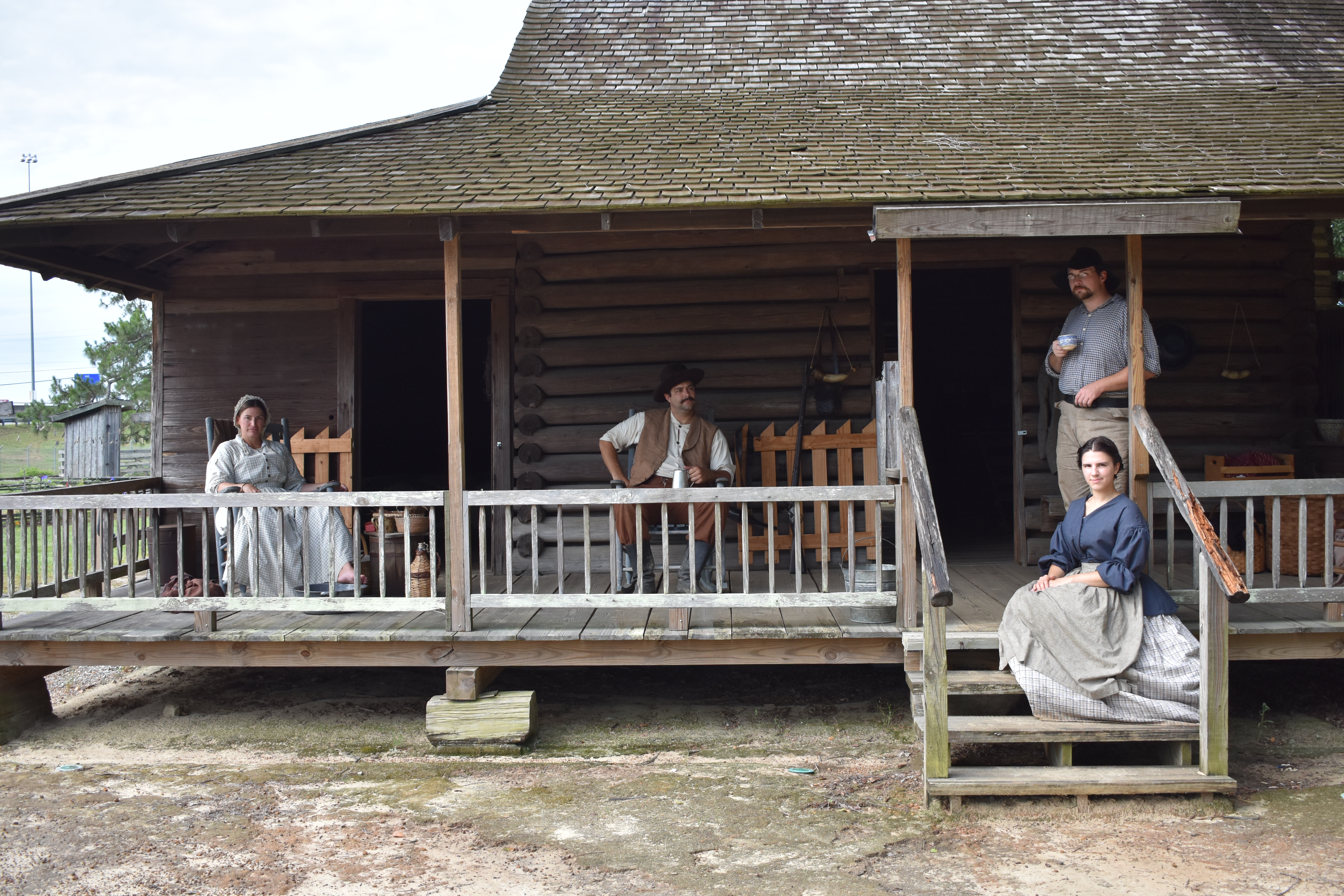 interpreters sitting on the porch