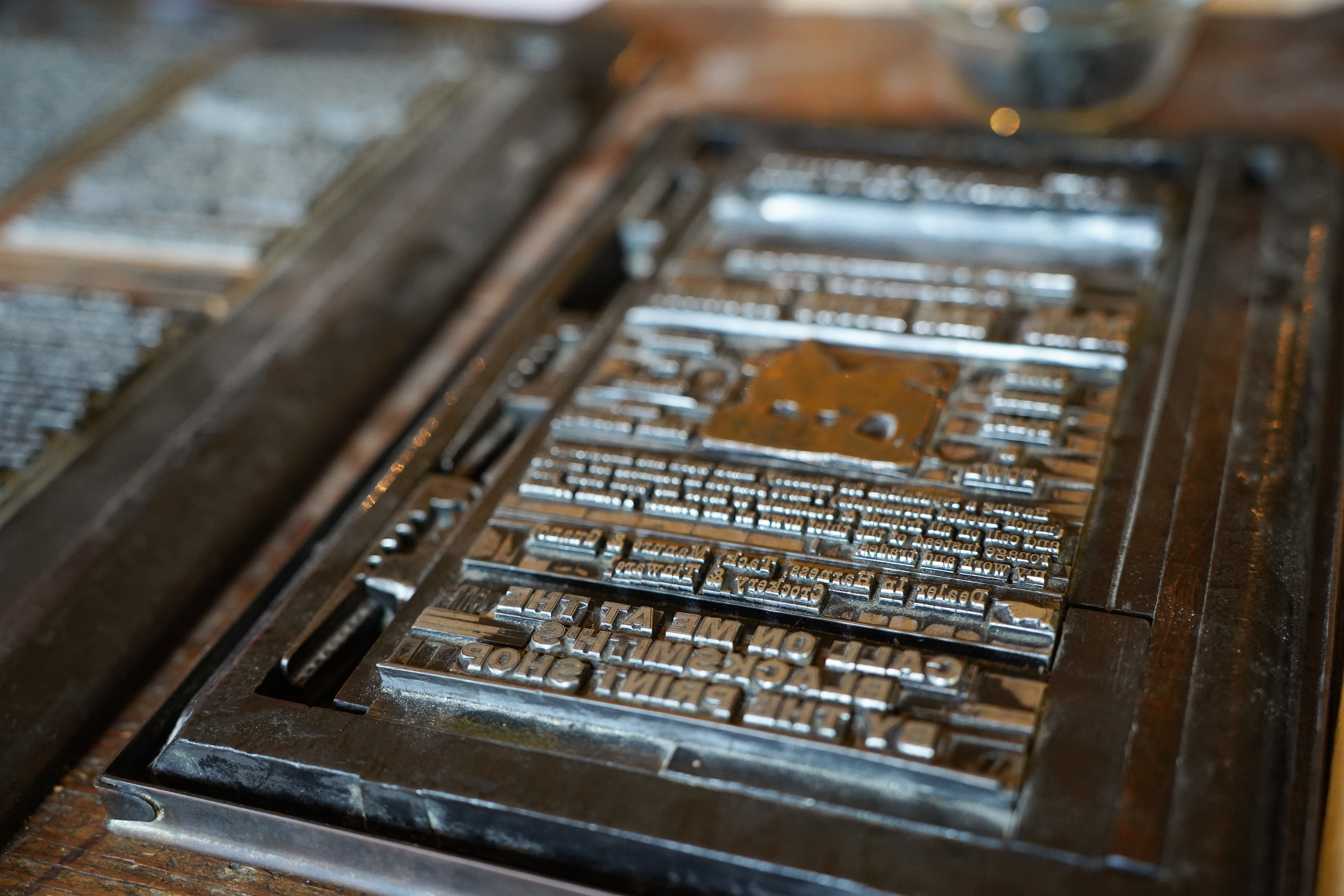 photo of a plate for the the printing press at the Georgia Museum of Agriculture