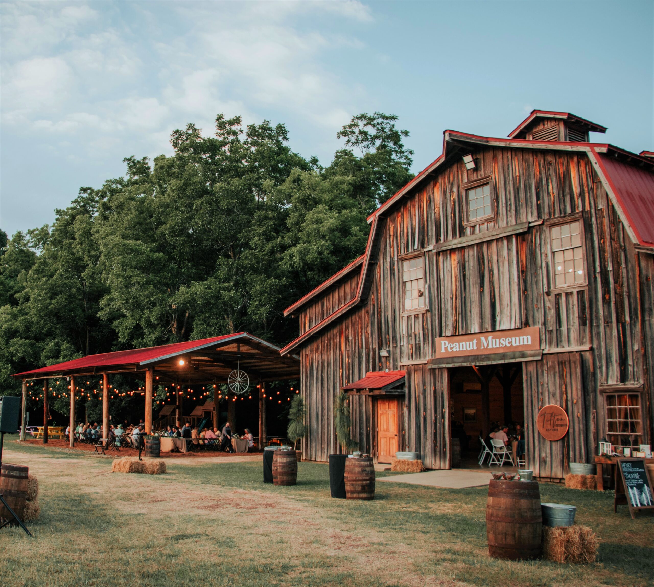 exterior view of the peanut museum and pole barn